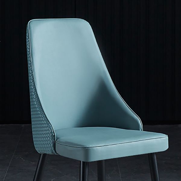 Sedia imbottita sala da pranzo industriale in pelle finta sedia parsons