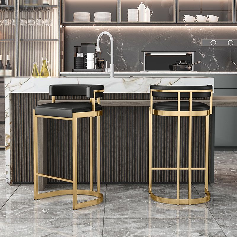 Glam Jewelry Shop Footrest Stool Matte Finish PU Leather Barstool Clearhalo 'Bar Furniture' 'Bar Stools' 'bar_stools' 'furn' 'furn_bar_stools' 'Furniture' 'furniture_bar_stools' 'Kitchen & Dining Furniture' 1200x1200_4dea3f26-9fd4-4129-80ba-eb29197dab82