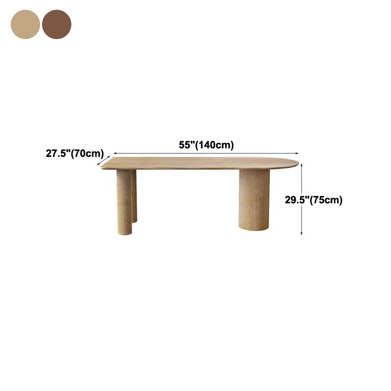 Free Form Wood Dining Table Natural and Walnut Dining Table with Pedestal Base Clearhalo 'Dining Tables & Seating' 'Dining Tables' 'dining_table' 'furn' 'furn_dining_table' 'Furniture' 'furniture_dining_table' 'Kitchen & Dining Furniture' 'kitchen' 'kitchen_dining_table' 1200x1200_4dead22e-dc48-4447-8abf-e5813f782c33