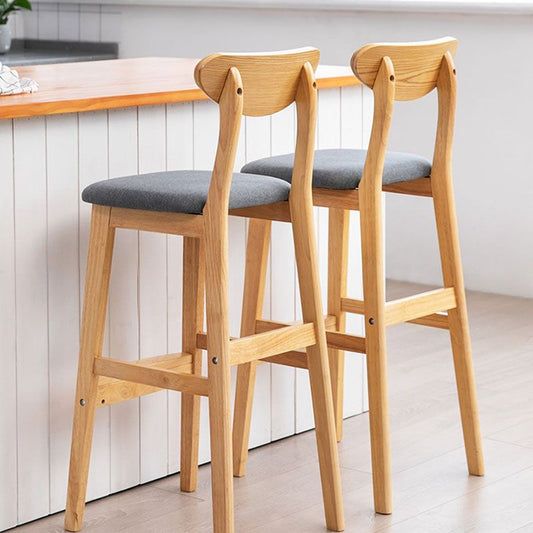 Scandinavian Solid Wood Home 28-inch Stool Matte Finish Footrest Barstool Clearhalo 'Bar Furniture' 'Bar Stools' 'bar_stools' 'furn' 'furn_bar_stools' 'Furniture' 'furniture_bar_stools' 'Kitchen & Dining Furniture' 1200x1200_4deb0a70-787a-44e4-ac64-2a920e64cb64