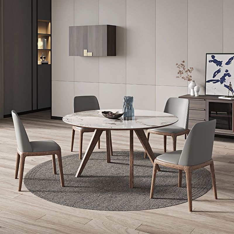 Round Dining Table Set 1/4/5 Pcs Solid Wood Frame Solid Wood Frame Clearhalo 'Dining Room Sets' 'Dining Tables & Seating' 'dining_room_set' 'furn' 'furn_dining_room_set' 'Furniture' 'Kitchen & Dining Furniture' 1200x1200_4deba4ac-4017-492e-bb13-5a8fc0593035