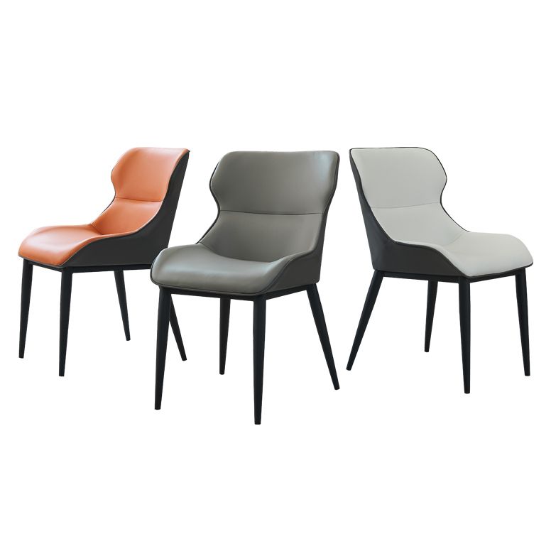 Silla lateral de ala de la sala de conferencias modernas silla de comedor de cuero