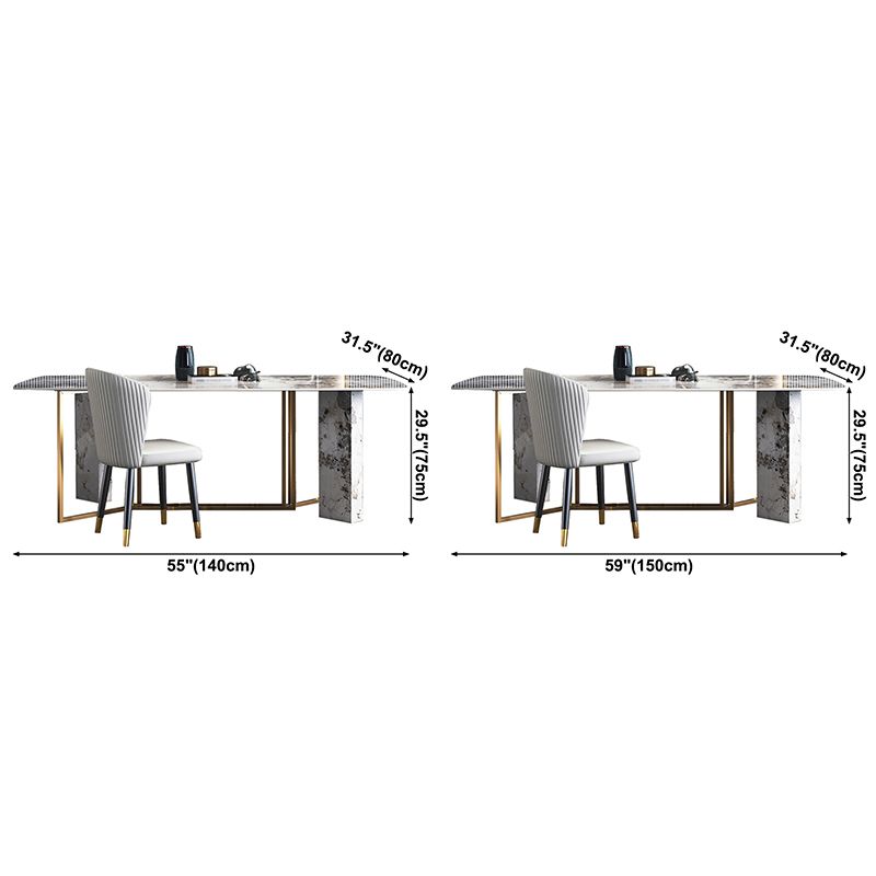 Metal Traditional Luxury Rectangle Indoor Table Sintered Stone Table for Dining Room Clearhalo ' dining_table' 'Dining Tables & Seating' 'Dining Tables' 'furn' 'furn_dining_table' 'Furniture' 'furniture_dining_table' 'Kitchen & Dining Furniture' 'kitchen&dining_furn' 'kitchen' 'kitchen_dining_table' 1200x1200_4deccf35-b146-4ad3-97a6-5895100de828