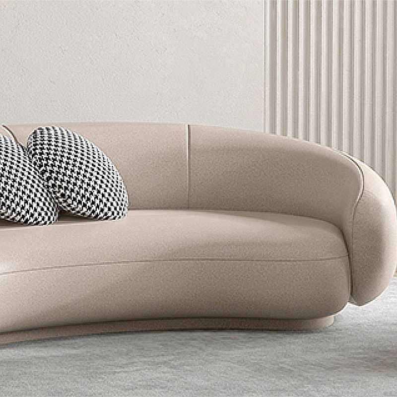 25.6" H Contemporary Faux Leather Curved Sofa for Living Room Clearhalo 'furn' 'furn_sofas' 'Furniture' 'Living Room Furniture' 'Sofa' 'sofas' 1200x1200_4decee0b-1573-4c6b-a587-77df213df6f7