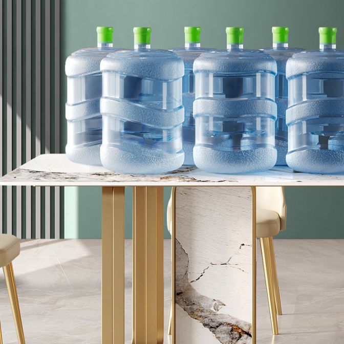 Glam -stijl rechthoekige tafel ingesteld 1/4/5/7 stukken dinerset voor keuken