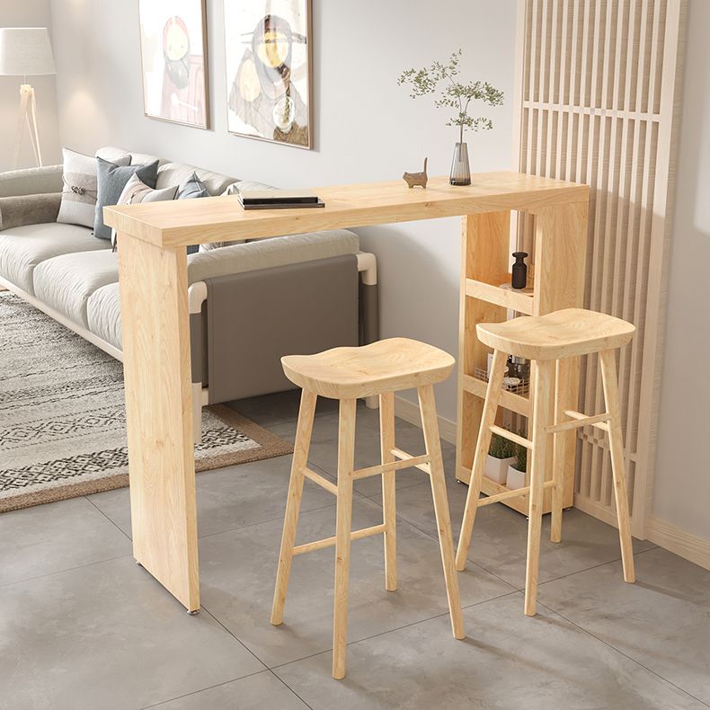 Contemporary Pine Wood Bar Table Original Wood Top 42-inch Height Pub Table Clearhalo 'Bar Furniture' 'Bar Tables' 'bar_tables' 'furn' 'furn_bar_tables' 'Furniture' 'furniture_bar_tables' 'Kitchen & Dining Furniture' 1200x1200_4dee16f1-f195-4016-9fba-8ef22be73740