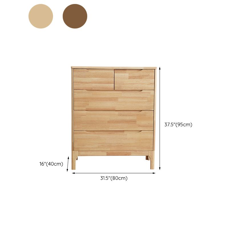 Wood 5/6/7 - Drawer Accent Chest Brown/Natural Rubberwood Chest Clearhalo 'Cabinets & Chests' 'cabinets_chests' 'furn' 'furn_cabinets_chests' 'Furniture' 'Living Room Furniture' 1200x1200_4def56c7-8815-4cfa-a767-6aebd35ae122