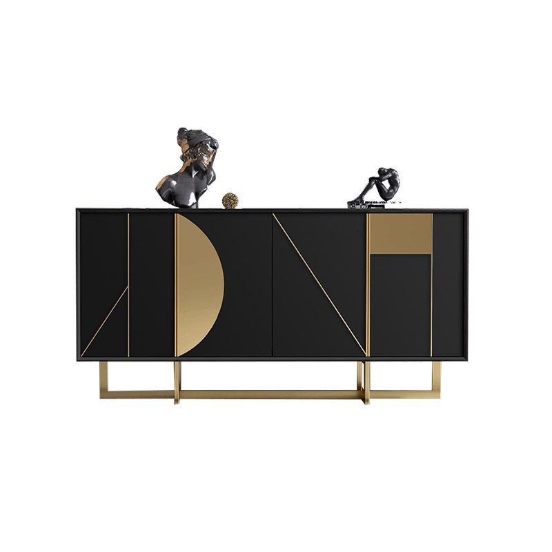 Tavolo a buffet in stile glam credenza a buffet in legno con armadi e cassetti