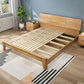 34.64" High Traditional Panel Bed with Storage Brown Rubberwood Bed