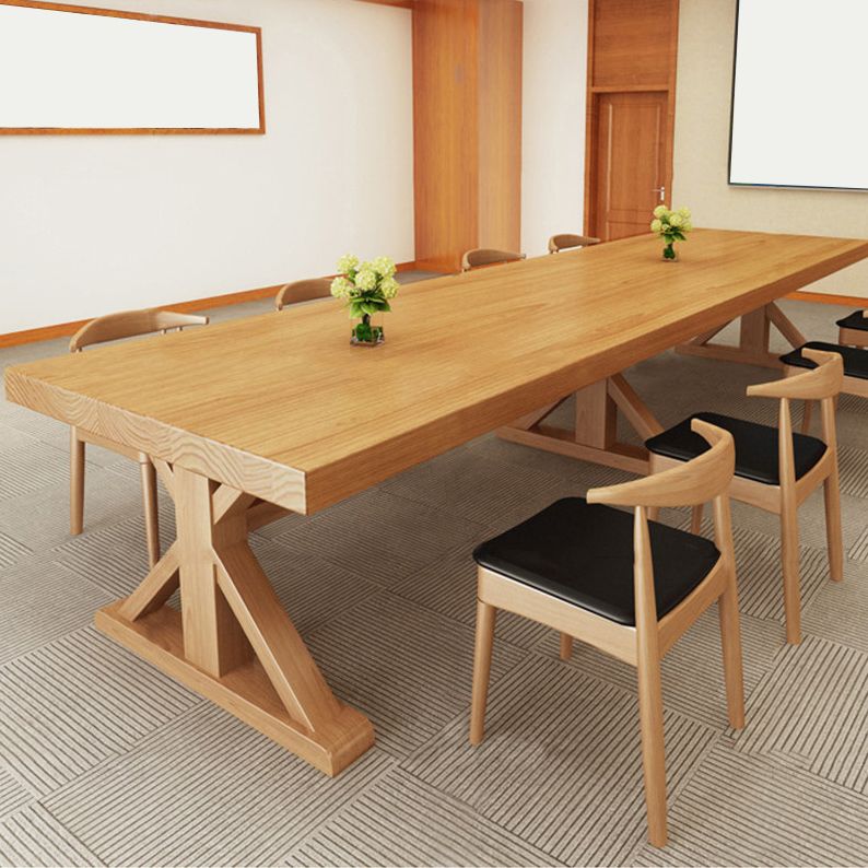 Escritorio de escritura moderno de 30 "H escritorio rectangular de madera sólida de pino