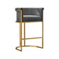 Glam Armrest Backrest Counter Stool Iron Cafe Bar Stool with Flannel Cushion and Pedal Clearhalo 'Bar Furniture' 'Bar Stools' 'bar_stools' 'furn' 'furn_bar_stools' 'Furniture' 'furniture_bar_stools' 'Kitchen & Dining Furniture' 1200x1200_4df14dab-83bc-4a2a-a0a6-1d424b082b22