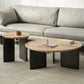 Contemporary Solid Wood Coffee Table Single Round Cocktail Table