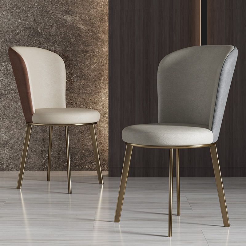 Scandinavian Style Leather Dining Chairs Solid Back Armless Dining Chairs for Home Clearhalo ' kitchen&dining_furn' 'Dining Chairs' 'Dining Tables & Seating' 'dining_chair' 'furn' 'furn_dining_chair' 'Furniture' 'furniture_dining_chair' 'Kitchen & Dining Furniture' 'kitchen' 1200x1200_4df1b961-48e8-44ed-b1bb-b97343847939