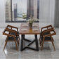 Industrial Brown Wood Top Table Indoor Rectangle Table with Metal Base Clearhalo 'Dining Tables & Seating' 'Dining Tables' 'dining_table' 'furn' 'furn_dining_table' 'Furniture' 'Kitchen & Dining Furniture' 1200x1200_4df1e55d-0662-4e02-a234-93edd6e642f8