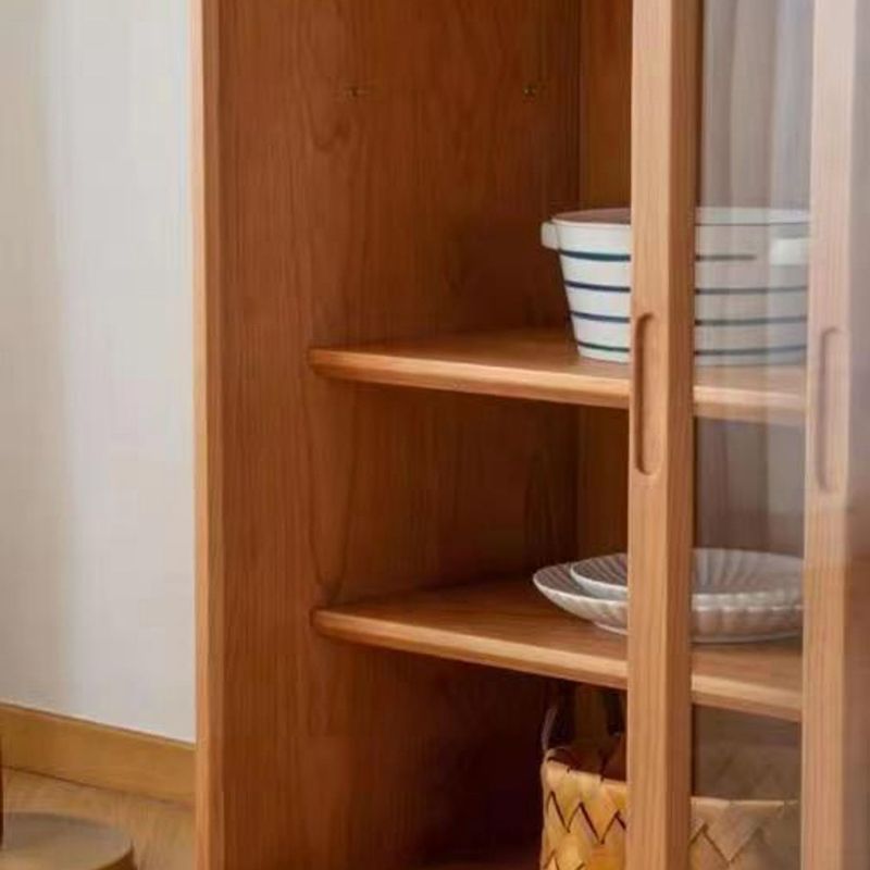 Modern Wood Cupboard 4 Drawers and Sliding Doors Kitchen Sideboard for Dining Room Clearhalo 'buffet_sideboard' 'Buffets & Sideboards' 'furn' 'furn_buffet_sideboard' 'Furniture' 'Kitchen & Dining Furniture' 1200x1200_4df282eb-9aca-494f-b434-305f2cc3c699