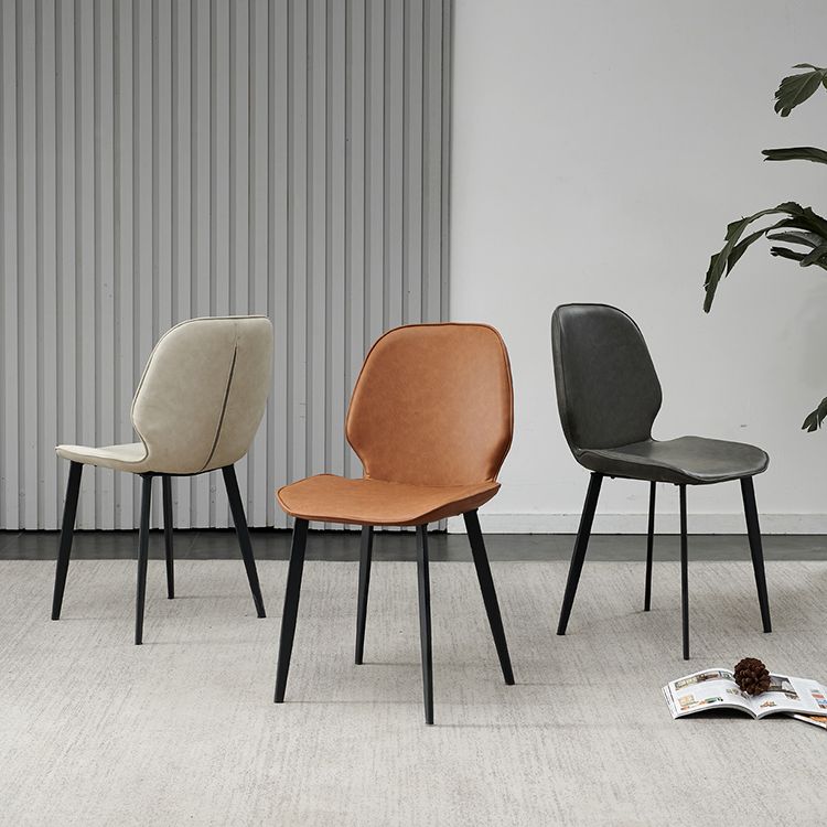 Industrial Metal Dining Room Chair Faux Leather Dining Chairs for Restaurant Use Clearhalo ' kitchen&dining_furn' 'Dining Chairs' 'Dining Tables & Seating' 'dining_chair' 'furn' 'furn_dining_chair' 'Furniture' 'furniture_dining_chair' 'Kitchen & Dining Furniture' 'kitchen' 1200x1200_4df2ba68-1bb4-43d4-ab8b-b13ee2f16fe3