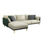 Glam Style 34.25 " H Faux Leather Square Arm Sofa & Chaise for Living Room