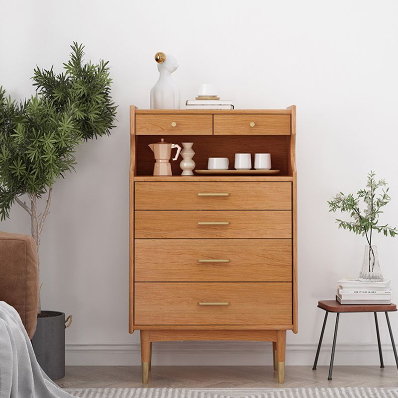 Contemporary Chest Solid Wood 6 - Drawer Rectangle Straight Legs Accent Chest Clearhalo 'Cabinets & Chests' 'cabinets_chests' 'furn' 'furn_cabinets_chests' 'Furniture' 'Living Room Furniture' 1200x1200_4df39d85-b97d-470e-b0dc-0d121b5b5b9c