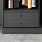 Black Storage Cabinet with Garment Rod Modern Manufactured Wood Cabinet for Bedroom