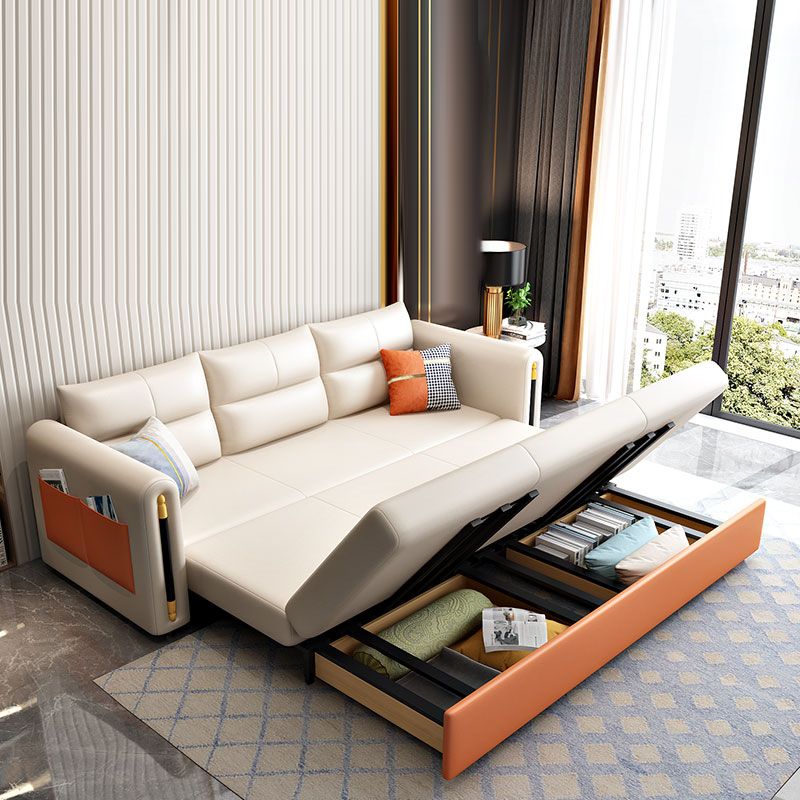 Divani convertibili in pelle finta divano dormiente glam con archiviazione