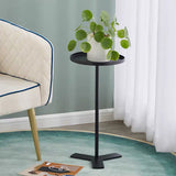 Mid-Century Style Sofa Side Accent Table Metal Pedestal End Table