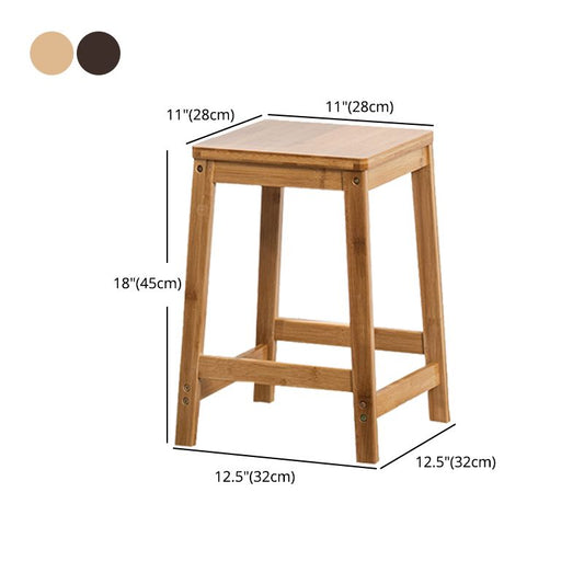 Modern Style Backless Bar-stool Square Counter Bar Stool with Wooden Legs Clearhalo 'Bar Furniture' 'Bar Stools' 'bar_stools' 'furn' 'furn_bar_stools' 'Furniture' 'furniture_bar_stools' 'Kitchen & Dining Furniture' 1200x1200_4df727c1-d621-4781-84f2-535bb5a97286