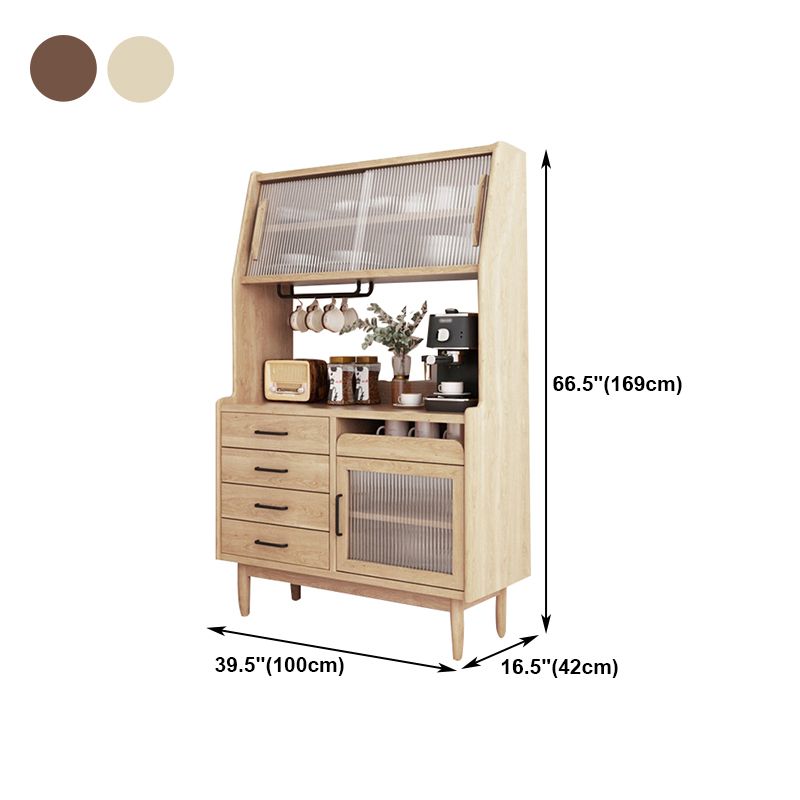 Sideboard in legno contemporaneo 5 cassetti e porte armadio per soggiorno