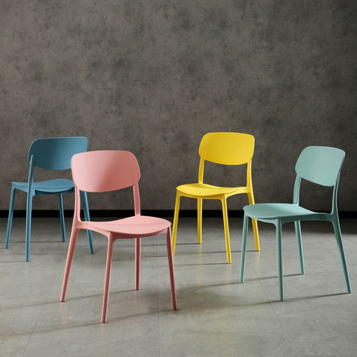 Modern Dining and Accent Chairs Indoor-Outdoor Plastic Open Back Armless Chair Clearhalo ' kitchen&dining_furn' 'Dining Chairs' 'Dining Tables & Seating' 'dining_chair' 'furn' 'furn_dining_chair' 'Furniture' 'furniture_dining_chair' 'Kitchen & Dining Furniture' 'kitchen' 1200x1200_4dfb61e8-159c-40d8-9aea-f7641281fcf7