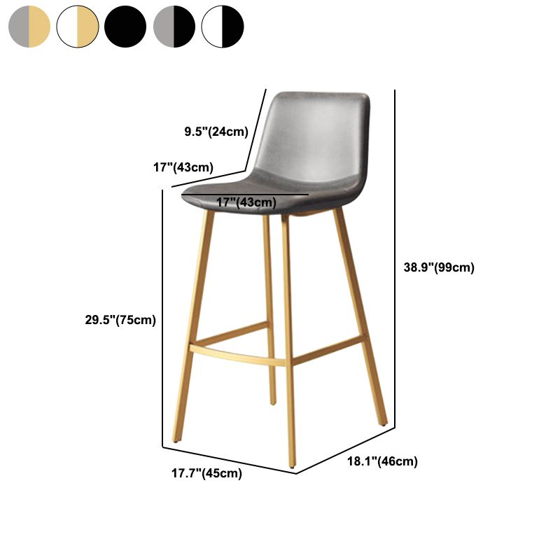 Modern Backrest Armless Counter Stool Iron Milk Tea Shop Bar Stool with Leather Cushion Clearhalo 'Bar Furniture' 'Bar Stools' 'bar_stools' 'furn' 'furn_bar_stools' 'Furniture' 'Kitchen & Dining Furniture' 1200x1200_4dfb6e3c-00a9-4c21-be71-d85f15203463