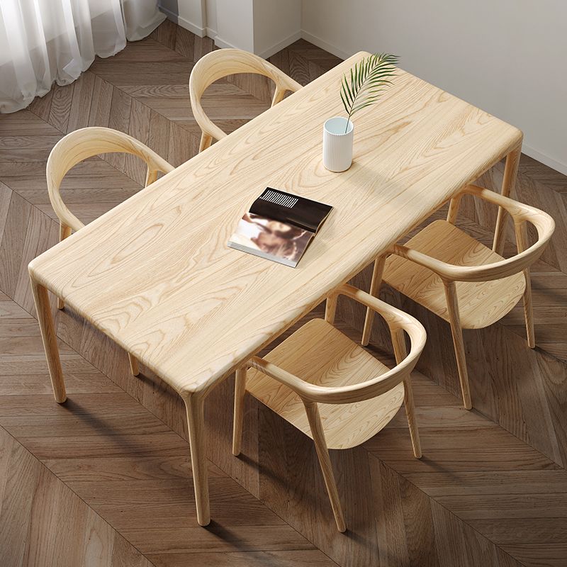 1/2/5 Stcs Rechteck mit festem Holz Standardhöhe Essmöbel in Licht festgelegt