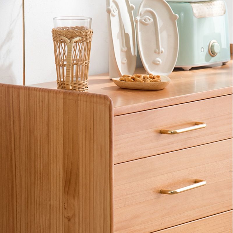 Modern Pine Solid Wood Sideboard 4-drawer Antique Finish Dining Server with Glass Door Clearhalo 'buffet_sideboard' 'Buffets & Sideboards' 'furn' 'furn_buffet_sideboard' 'Furniture' 'Kitchen & Dining Furniture' 1200x1200_4dfe42c9-cbf0-498e-8b35-547228780000