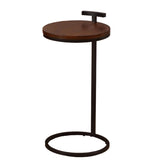 27.5" Tall Iron C Side Table Round Wood Side End Table for Living Room Clearhalo 'Coffee & Accent Tables' 'End & Side Tables' 'end_side_table' 'end_side_tables' 'furn' 'furn_end_side_tables' 'Furniture' 'furniture_end_side_table' 'Living Room Furniture' 1200x1200_4e0128e4-6231-4c8d-af6d-a733f6547228