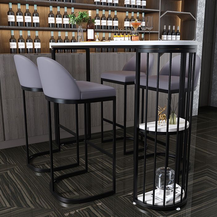 Industrial Black Iron Bar Table Faux Marble White Specialty Top 41.3"H Bistro Table Clearhalo 'Bar Furniture' 'Bar Tables' 'bar_tables' 'furn' 'furn_bar_tables' 'Furniture' 'furniture_bar_tables' 'Kitchen & Dining Furniture' 1200x1200_4e02d945-862b-43e7-875d-9c648382be14