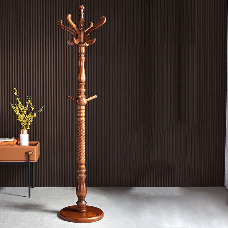 Massivholz-Garderobe, traditioneller einfacher Wohnzimmer-Boden-Kleiderbügel