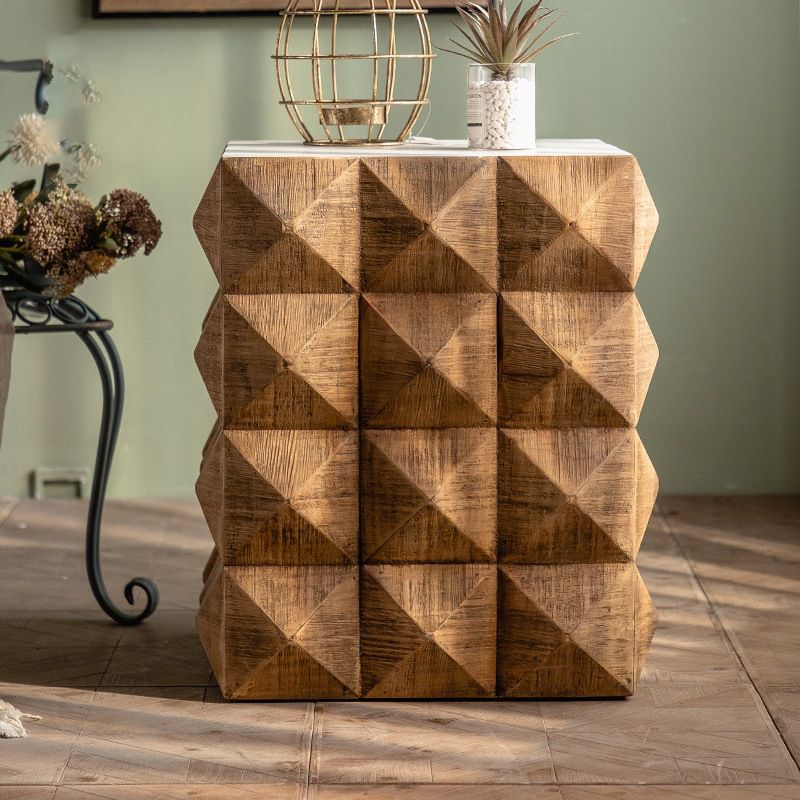 24.21" Tall Drum Side Table Solid Wood Square End Table Stand Clearhalo 'Coffee & Accent Tables' 'End & Side Tables' 'end_side_tables' 'furn' 'furn_end_side_tables' 'Furniture' 'Living Room Furniture' 1200x1200_4e075b57-f007-43d1-aed7-f9f396e120d9