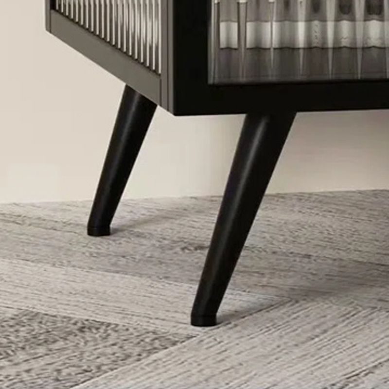 Modern Lower Shelf Nightstand Metal Bedside Cabinet with Glass Door for Bedroom Clearhalo 'Bedroom Furniture' 'furn' 'furn_night_stand' 'Furniture' 'night_stand' 'Nightstands' 1200x1200_4e096b17-2e47-457b-9b92-e34280d1247e