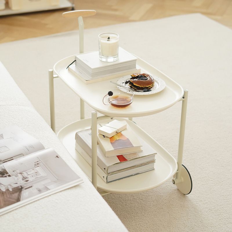 Bandeja elíptica Tabla superior 25.4 "Tabla lateral de 2 niveles de alto con ruedas