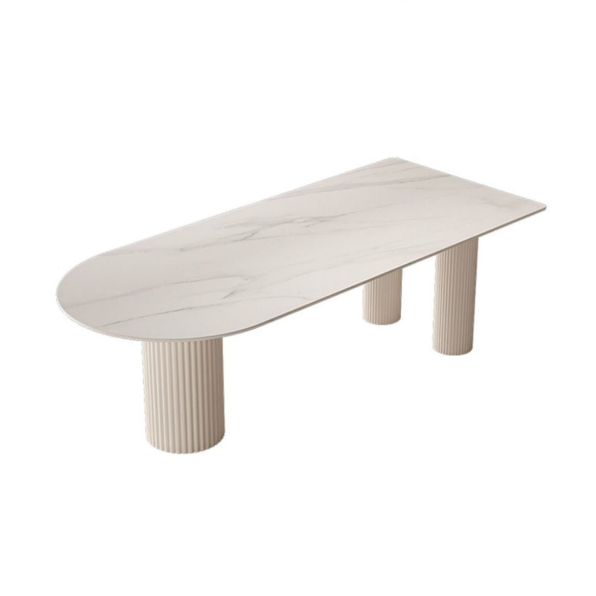 Kitchen Dining Table Modern Stone Dining Table in White and Black Clearhalo 'Dining Tables & Seating' 'Dining Tables' 'dining_table' 'furn' 'furn_dining_table' 'Furniture' 'furniture_dining_table' 'Kitchen & Dining Furniture' 'kitchen' 'kitchen_dining_table' 1200x1200_4e098779-fe54-49e1-8237-9f4e2329b664