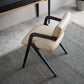 Modern Upholstered Arm Chair Home Black Legs Solid Wood Dining Chair