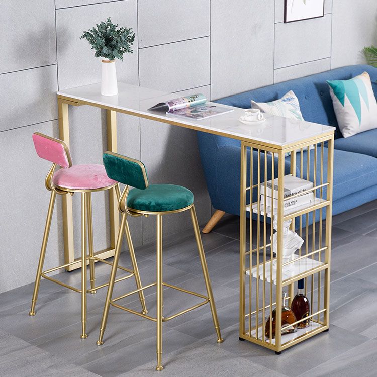 Industrial Bar Table Set 1/3 Pieces Faux Marble Rectangle Table and Stool Set