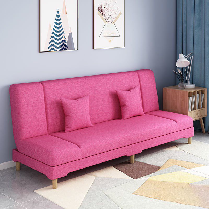 31.5 "Hコンテンポラリーコットンブレンドアームレスコンバーチブルスリーパーソファ2枕付き