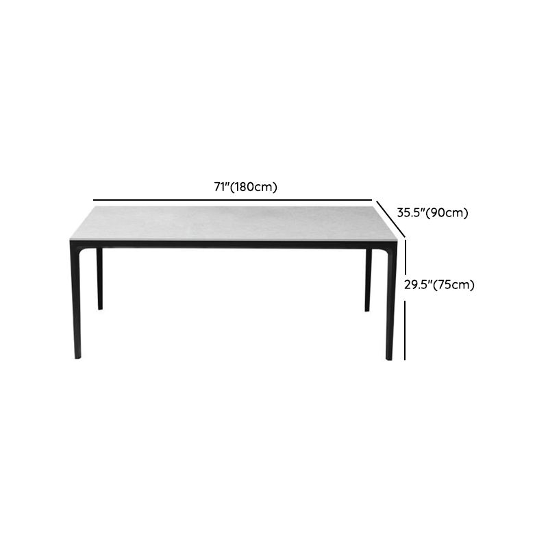 Industrial Sintered Stone Kitchen Table Rectangle Fixed Dining Room Desk Clearhalo 'Dining Tables & Seating' 'Dining Tables' 'dining_table' 'furn' 'furn_dining_table' 'Furniture' 'Kitchen & Dining Furniture' 1200x1200_4e0bc9fc-cb30-4d2c-b732-87a77c5f8e92