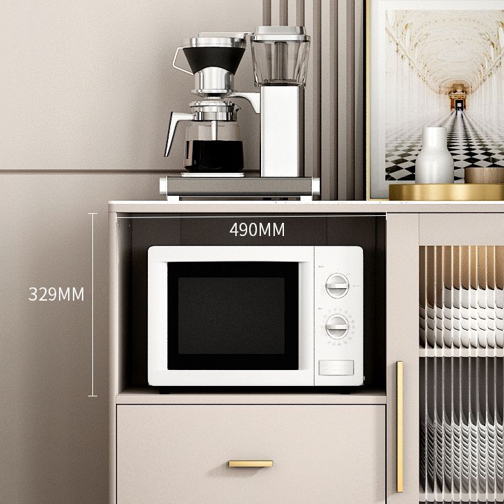 Sideboard in legno ingegnerizzato cassetto Glam Scaffali regolabili a scaffalatura con piano di lavoro in pietra