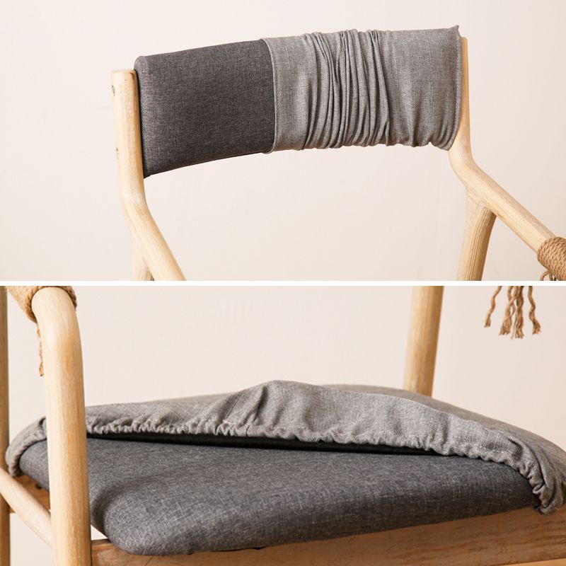 Country Style Dining Arm Chairs Indoor Linen Upholstered Open Back Armchair Clearhalo ' kitchen&dining_furn' 'Dining Chairs' 'Dining Tables & Seating' 'dining_chair' 'furn' 'furn_dining_chair' 'Furniture' 'furniture_dining_chair' 'Kitchen & Dining Furniture' 'kitchen' 1200x1200_4e0faac8-4bc2-467d-9e37-16c8006418f9