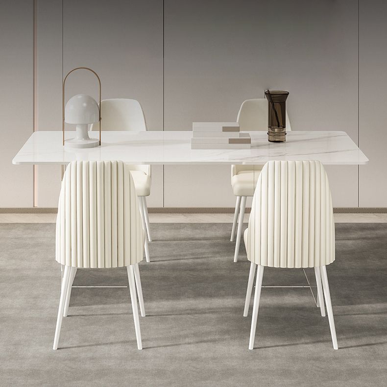 Modern 1/2/5/7 Pieces Rectangle Dining Set Sintered Stone Top Table with Leather Chairs Clearhalo 'Dining Room Sets' 'Dining Tables & Seating' 'dining_room_set' 'furn' 'furn_dining_room_set' 'Furniture' 'furniture_dining_room_set' 'Kitchen & Dining Furniture' 'kitchen&dining_furn' 'kitchen' 1200x1200_4e11c4d3-fe39-49ae-a573-bc6e57daa790