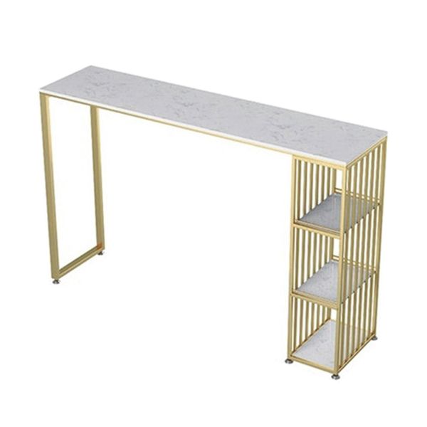 Glam Pub Table Double Pedestal Bar Height Rectangle Bar Table for Bar Clearhalo 'Bar Furniture' 'Bar Tables' 'bar_tables' 'furn' 'furn_bar_tables' 'Furniture' 'Kitchen & Dining Furniture' 1200x1200_4e136b13-d90b-4f33-9f69-d892727a9648