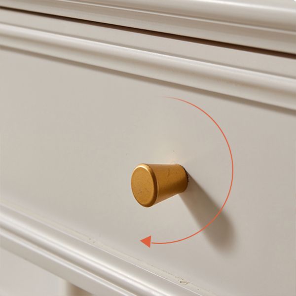 Ensemble de vanité blanc brillant avec tiroir commode moderne de pin à 2 dessins pour chambre à coucher