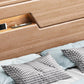 Scandinavian Trundle Bed Walnut Bed Frame With Custom Gold Legs