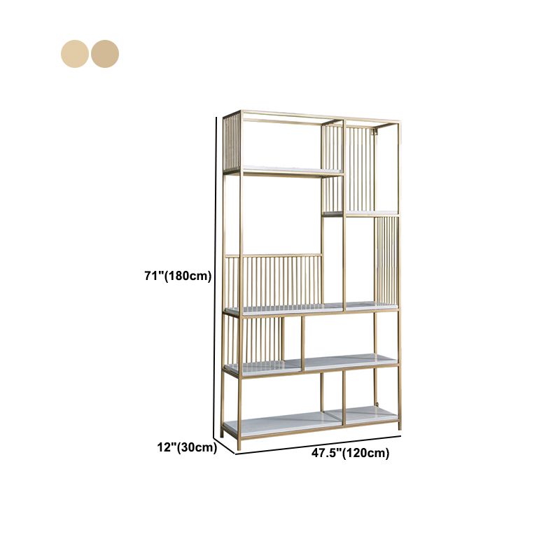 Glam Vertical Open Book Shelf Metal Etagere Shelf Bookcase for Office Clearhalo 'Bookcases' 'furn' 'furn_bookcases' 'Furniture' 'Office Furniture' 1200x1200_4e14458f-6d70-4176-ad30-05d3c0ea102c