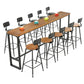 Juego de mesa de Bar Industrial de 1/6/9/11 piezas, mesa de mostrador rectangular de madera de pino con taburetes